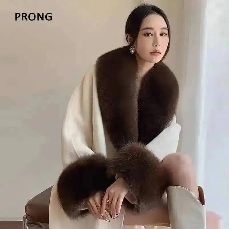 Winter Clothing Women Sale - 100% kołnierz z prawdziwego futra lisów