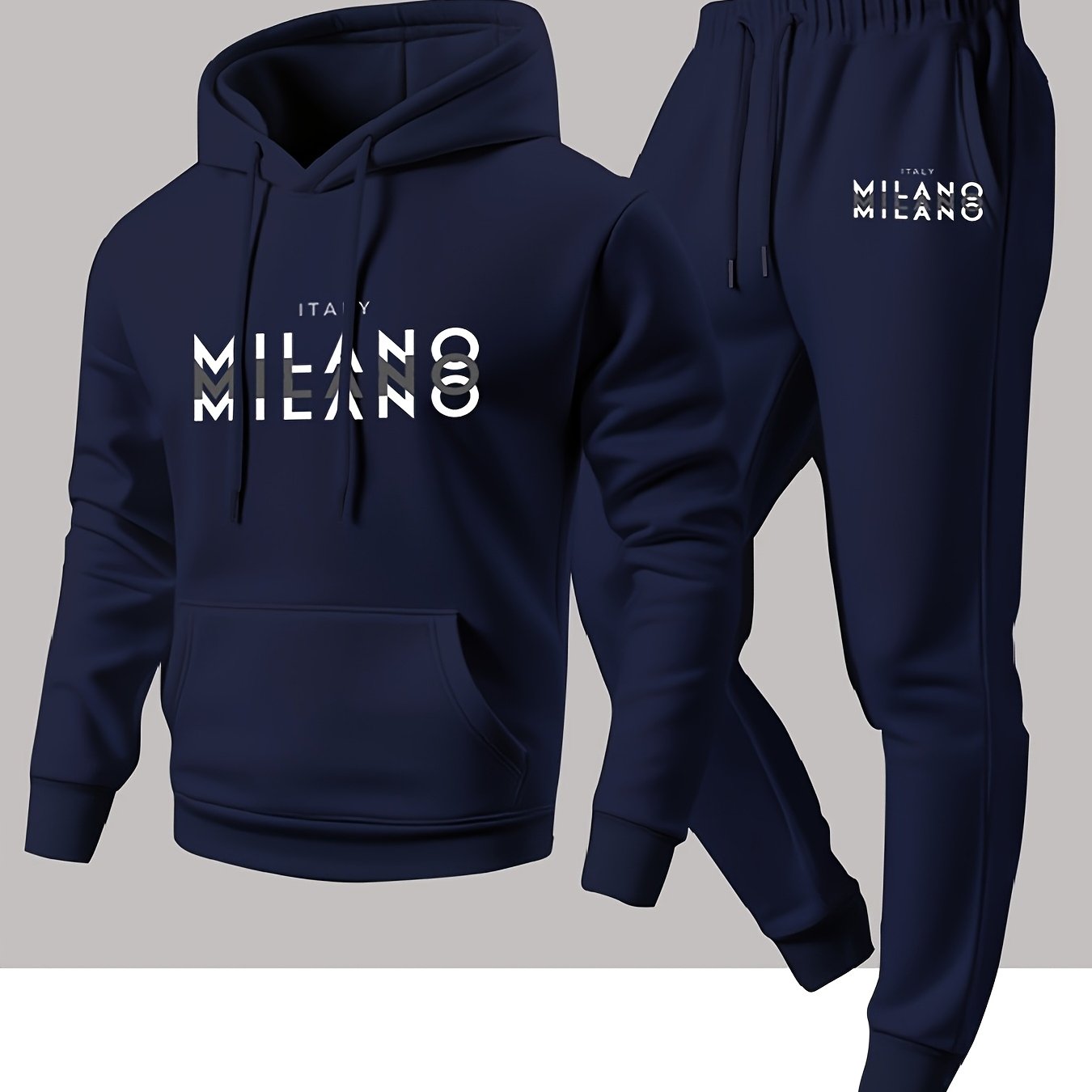 Winter Clothing For Men - Modny męski zestaw sportowy: bluza z