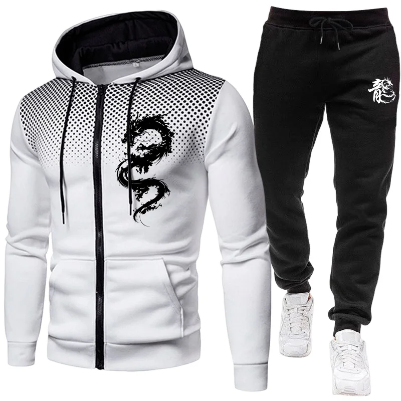 Męski Zestaw z Nadrukiem Smoka – Winter Clothing For Men recenzja i cena