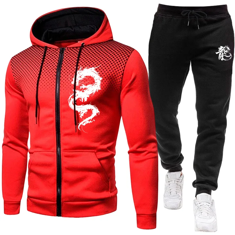Męski Zestaw z Nadrukiem Smoka – Winter Clothing For Men recenzja i cena